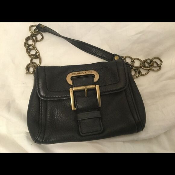 Michael Kors Black Pebbled Leather Mini Shoulder - Picture 1 of 8